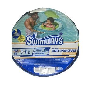 SwimWays Premium Baby Spring Float‎ Splash N Play W/Adjustable Canopy &5 T